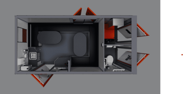 Layout of a towable welfare cabin