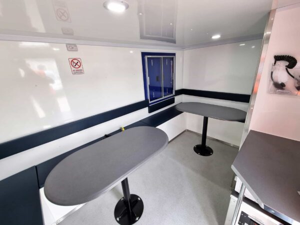 This is the seating area in our mobile welfare unit