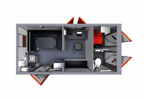 Eco Mobile Welfare Unit Layout with office