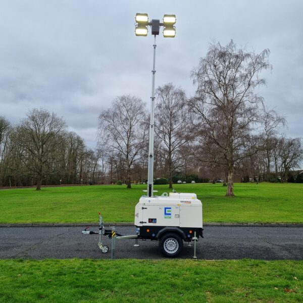 Extendable towerlight feature of our portable site construction lighting for hire