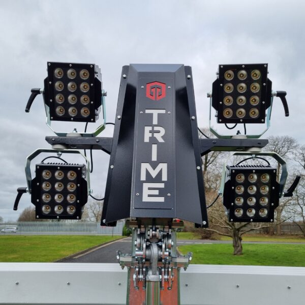 Close up of the lights on our portable towerlight for hire